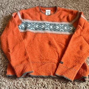 Columbia Cozy Orange Fair Isle Crewneck Sweater - Women's